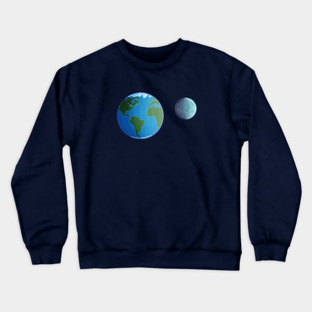 Earth & Moon Crewneck Sweatshirt by andyjhunter